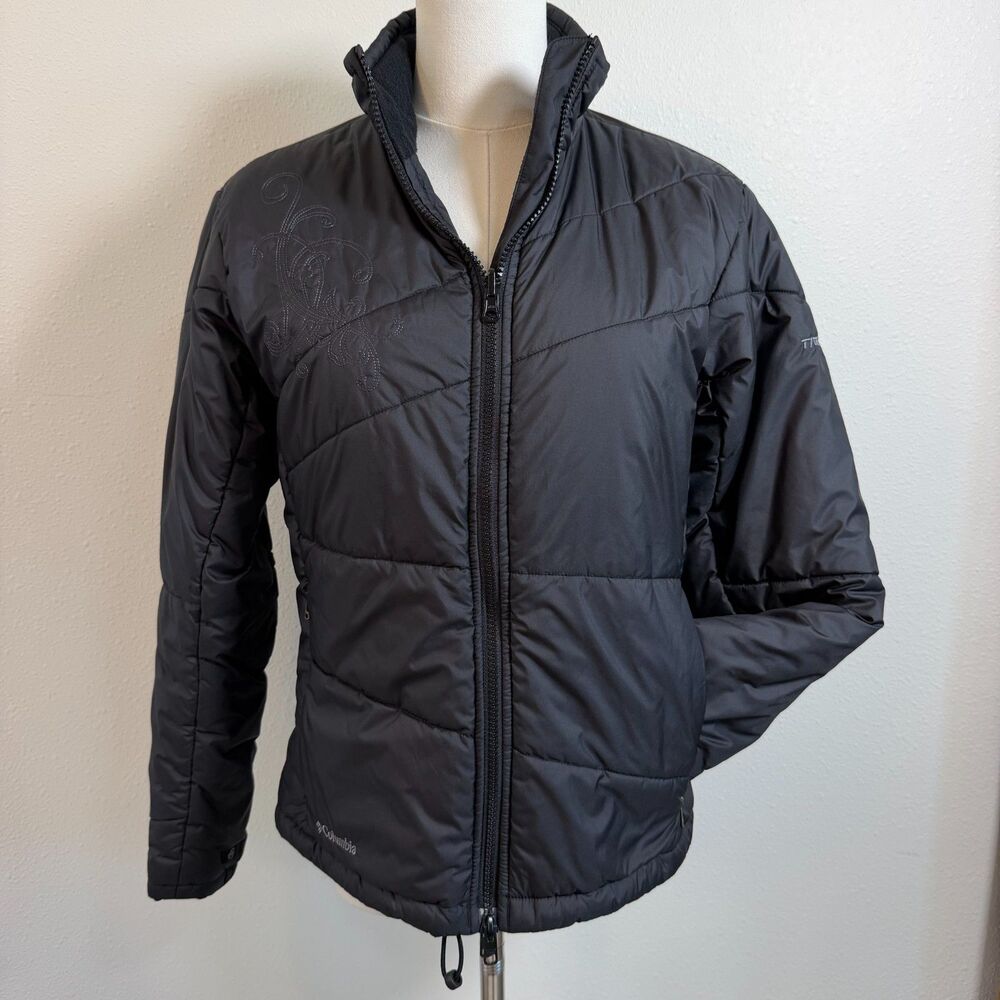 Columbia Titanium Women's S Black Insulated Interchange Jacket Embroidered